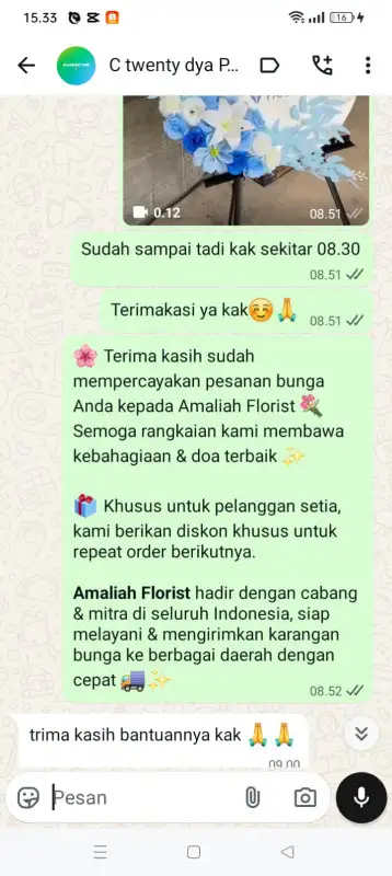 Testimonial krans bunga KONAWE UTARA